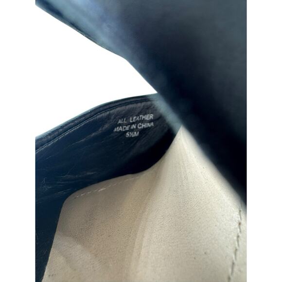 POUR LA VICTOIRE Yale Cut Away Bootie Stiletto 5.5 Black Leather Open Toe Heel - Picture 12 of 13